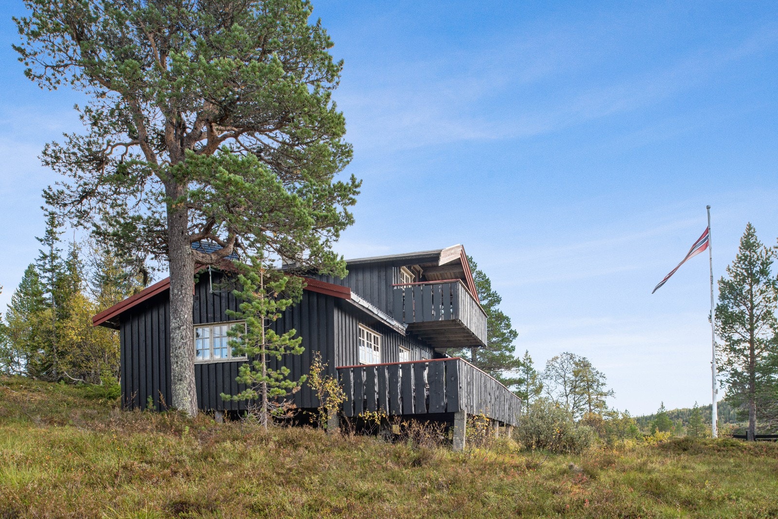 Hytten ligger skjermet til slik at du kan nyte hyttelivet i fred og ro. Galleribilde