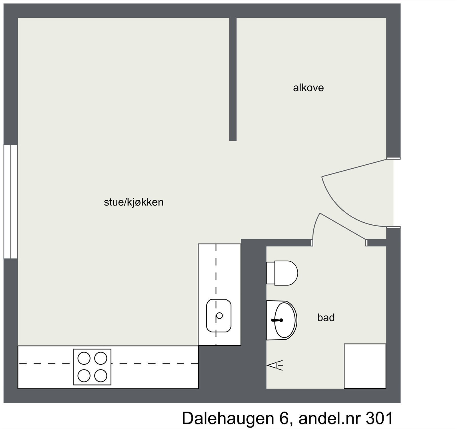Plantegning - Leiligheten ligger i 3. etasje med heisadkomst Galleribilde