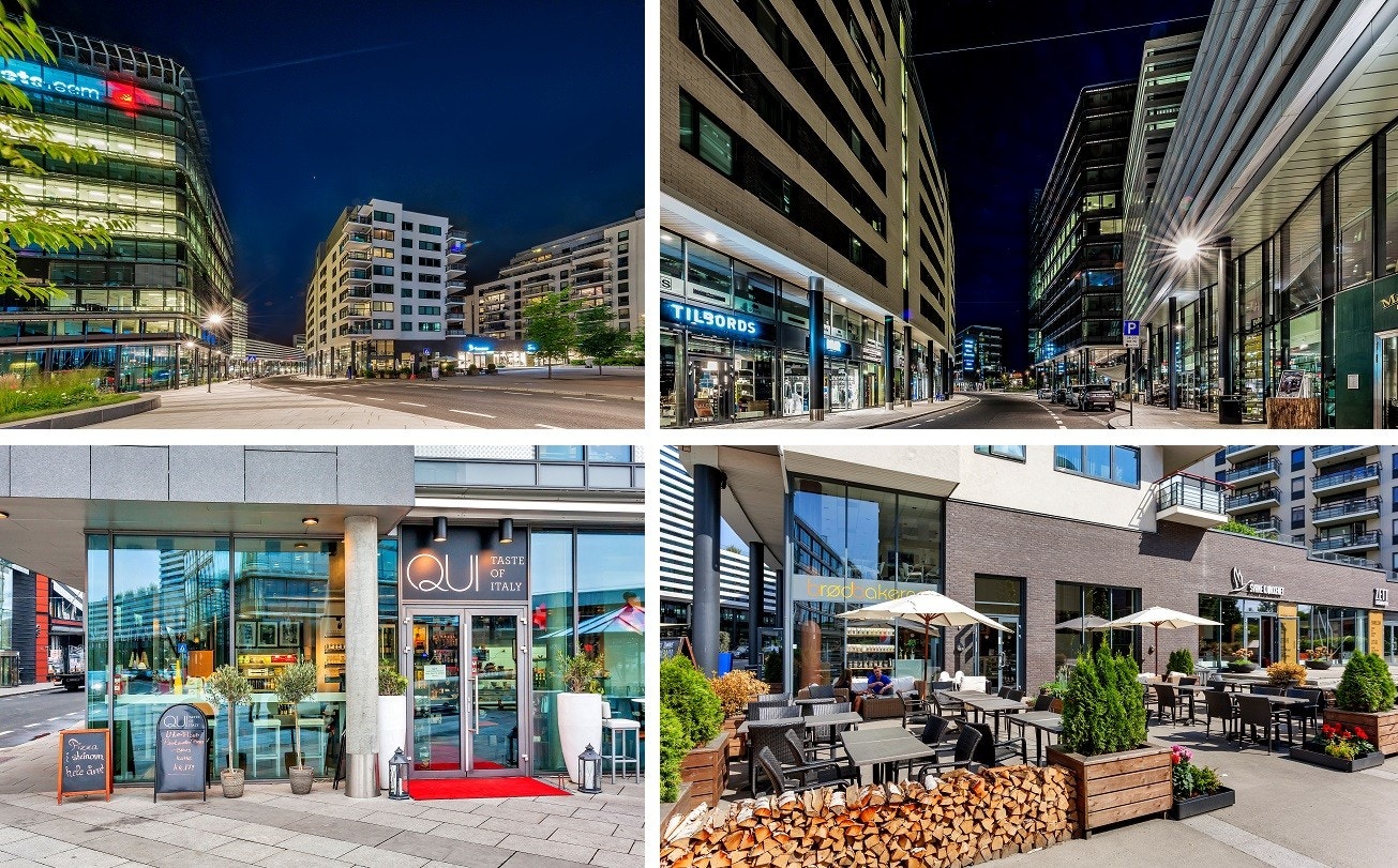 Kort vei til Skøyen og Karenslyst allé med tog, flytog, handlegate, kaféer og restauranter. Galleribilde