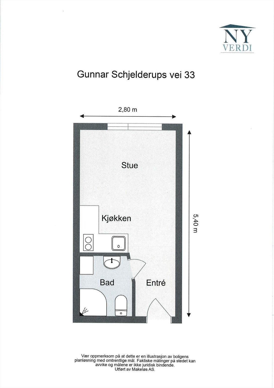 Plantegning leilighet 205 Galleribilde
