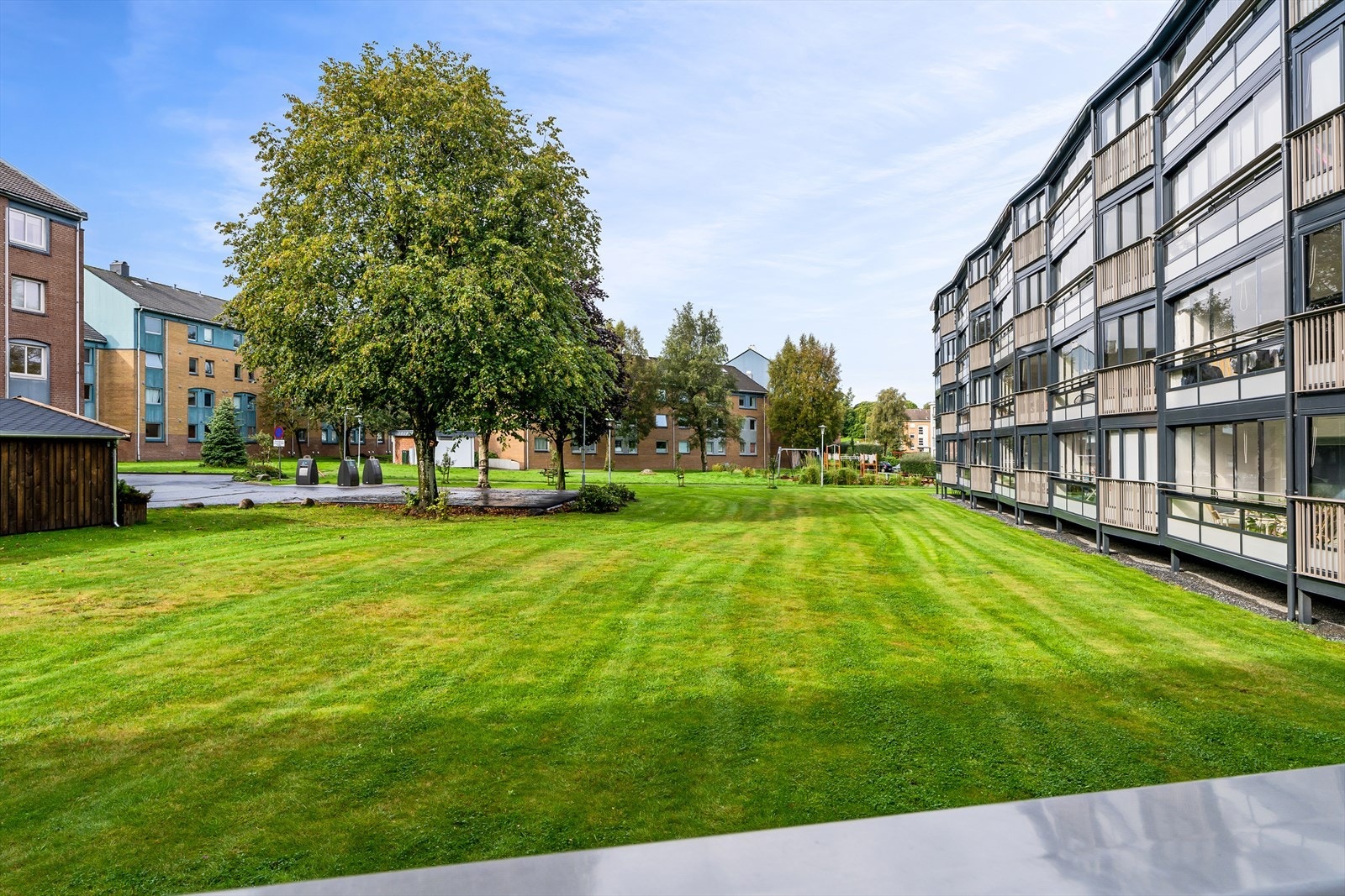 Her ligger man fint til mot det store felles grøntområdet Galleribilde