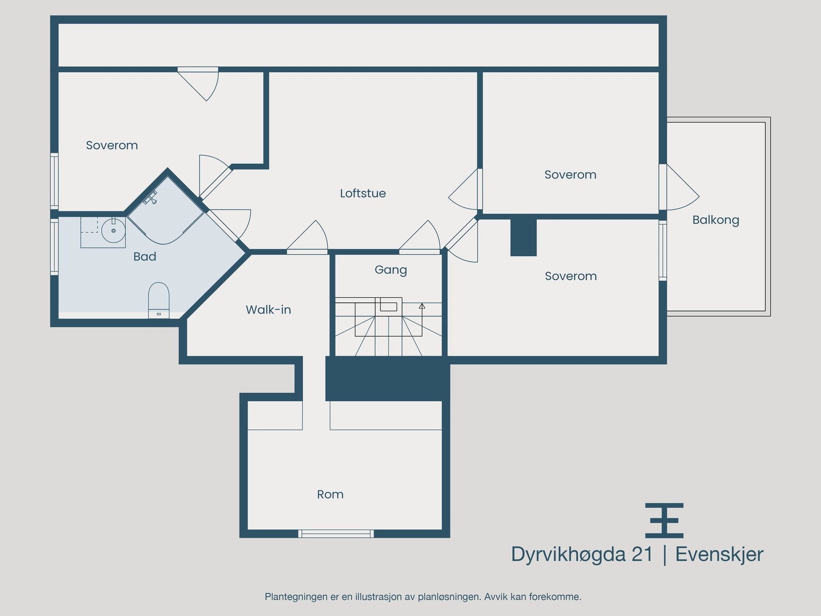 Plantegning loftsetasje Galleribilde