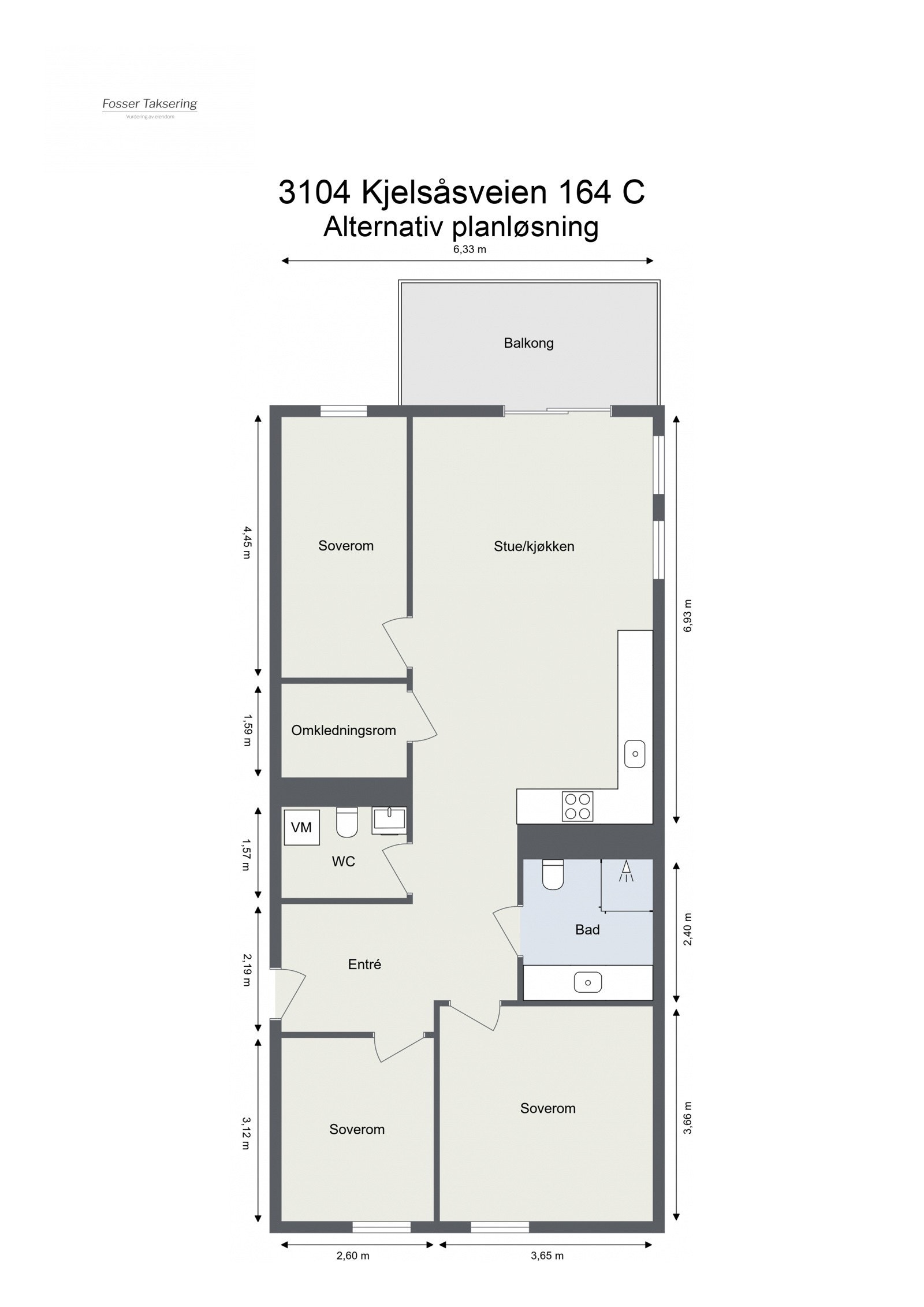 Alternativ planløsning med ekstra soverom Galleribilde