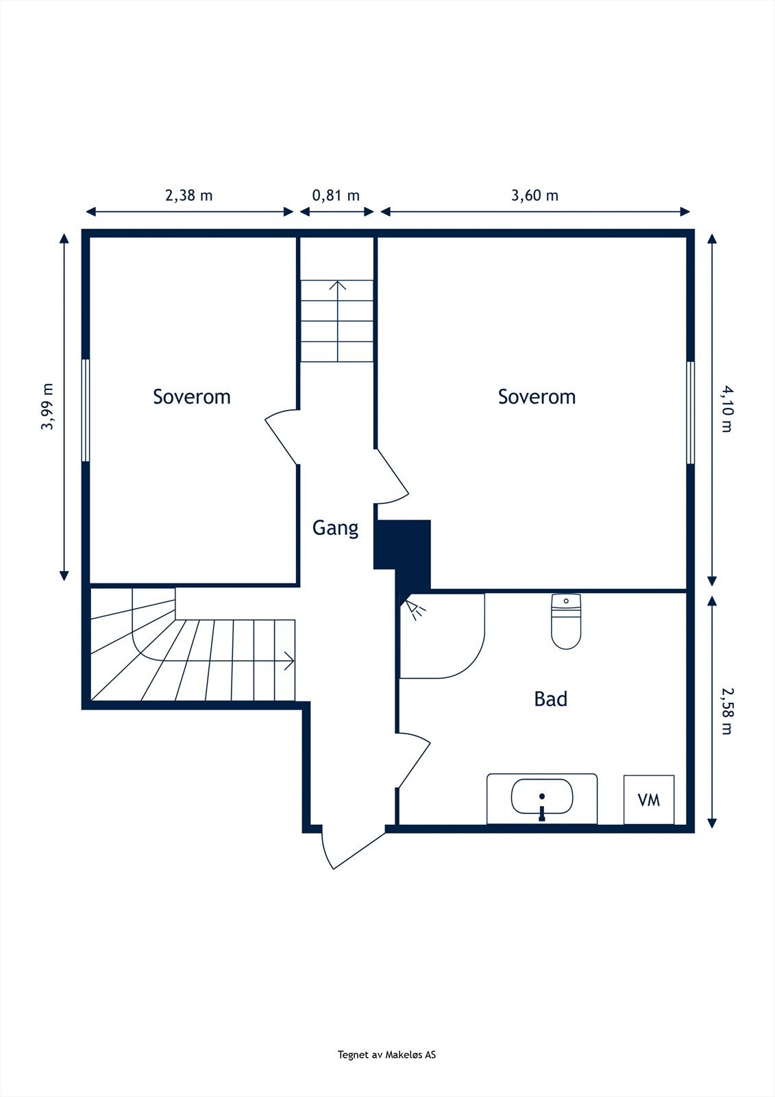 Plantegning loftsetasje. Galleribilde