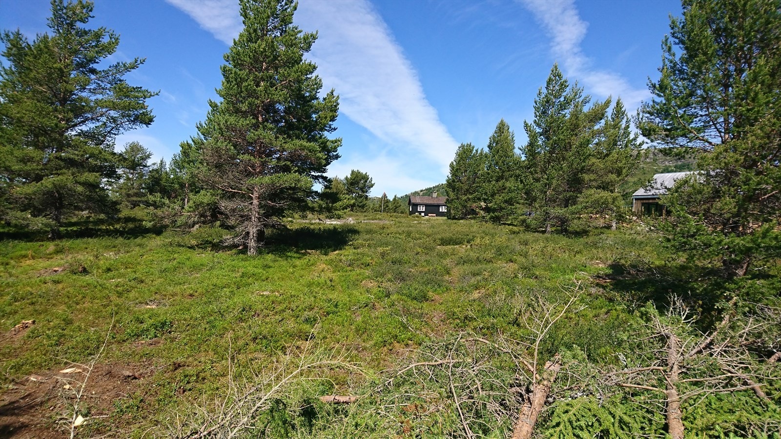 Det er god avstand til nabohytter- og tomter. Galleribilde