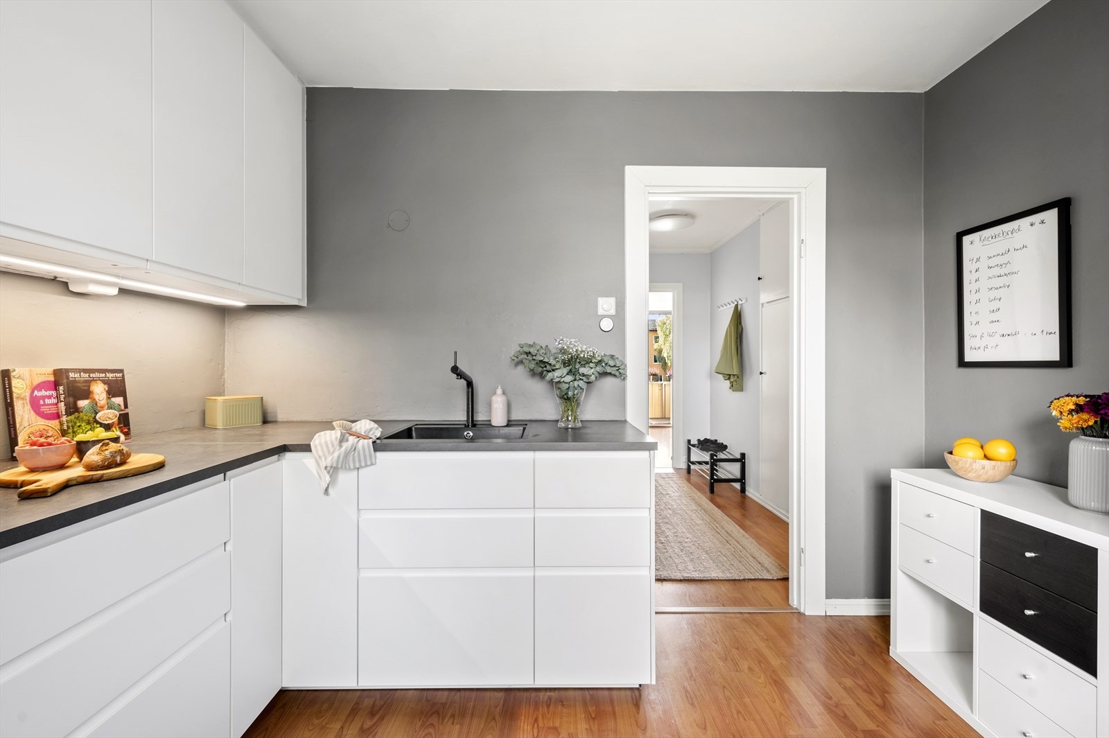 Videre er er det kjøkkenventilator med kullfilter. Galleribilde