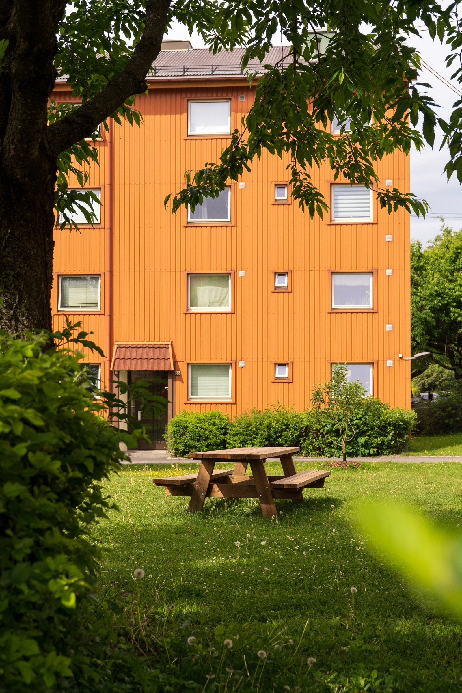 Det er også etablert sittebenker til fri bruk for beboerne og besøkende. Galleribilde