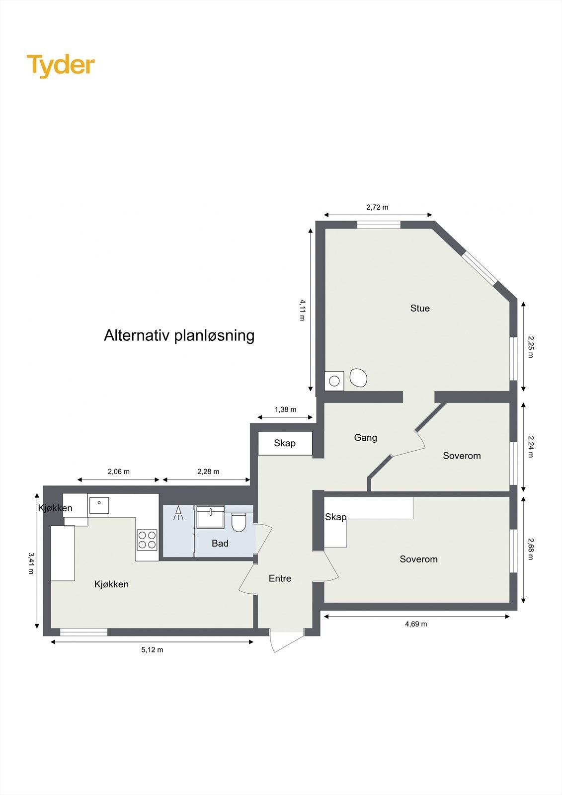 Alternativ plantegning. Galleribilde