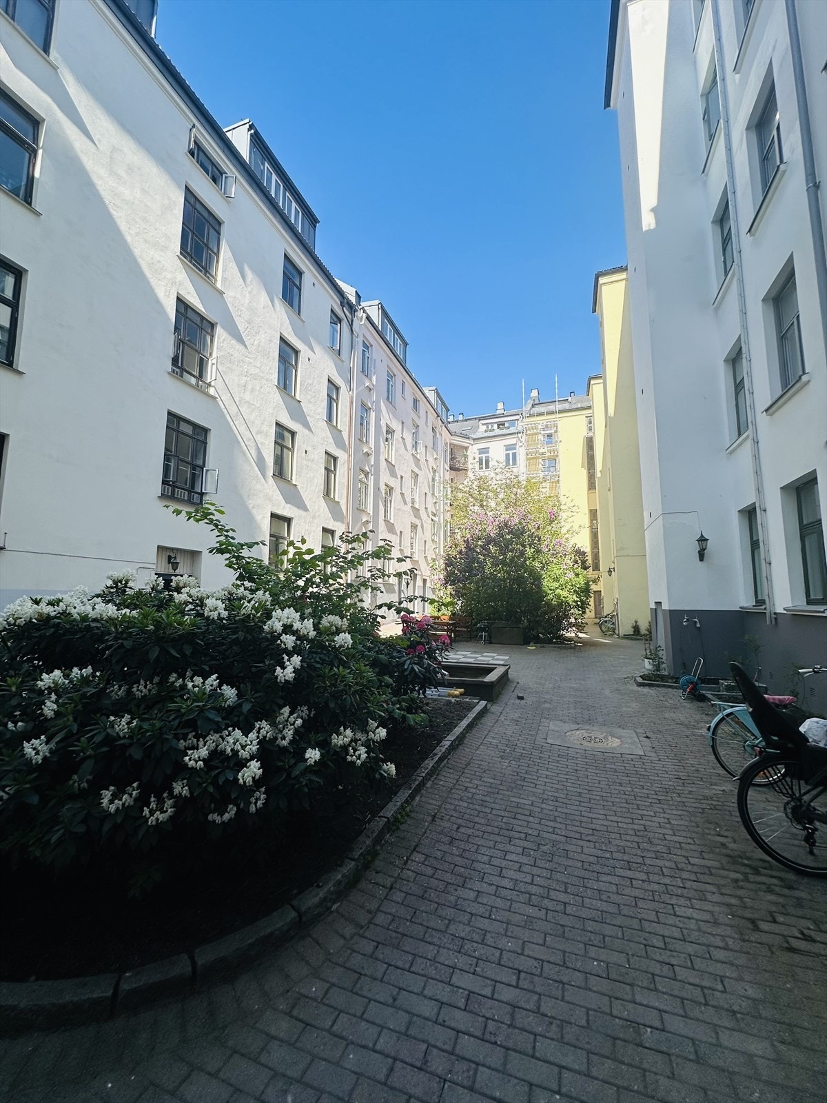 Pent opparbeidede utearealer i borettslaget. Galleribilde