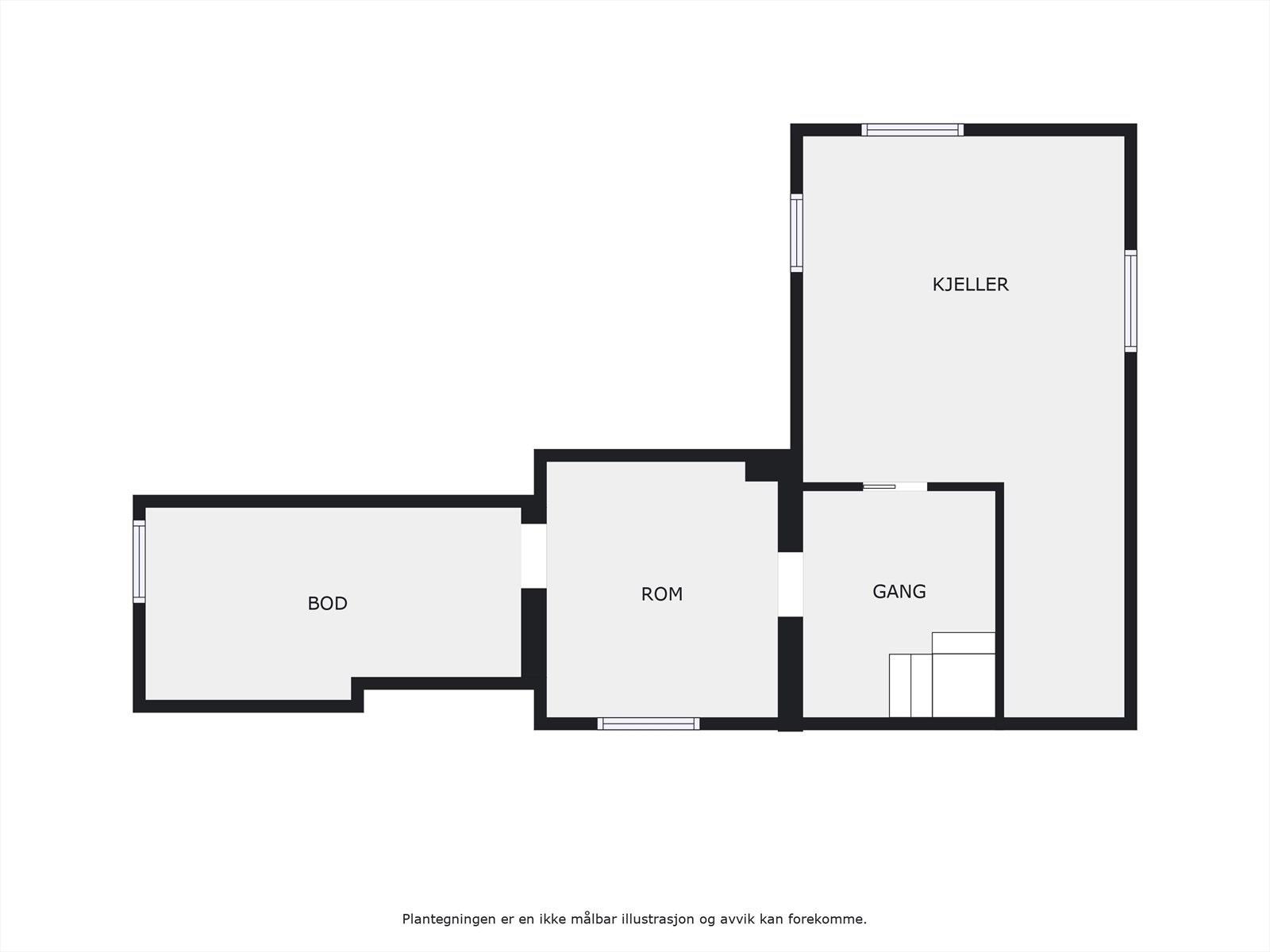 Plantegning kjeller. Galleribilde