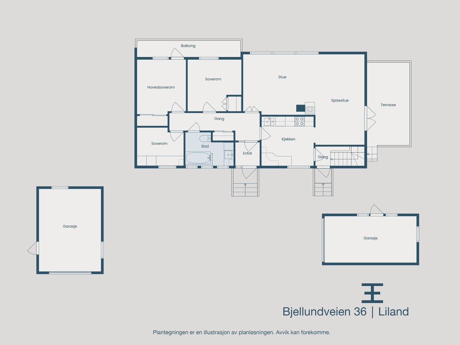 Plantegning hovedetasje og tilbygg Galleribilde