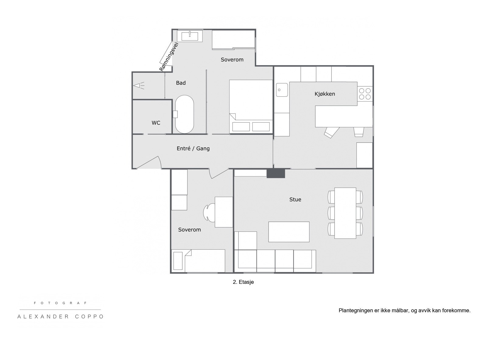Ibsens gate 70 - 2. Etasje - 2D Floor Plan Galleribilde