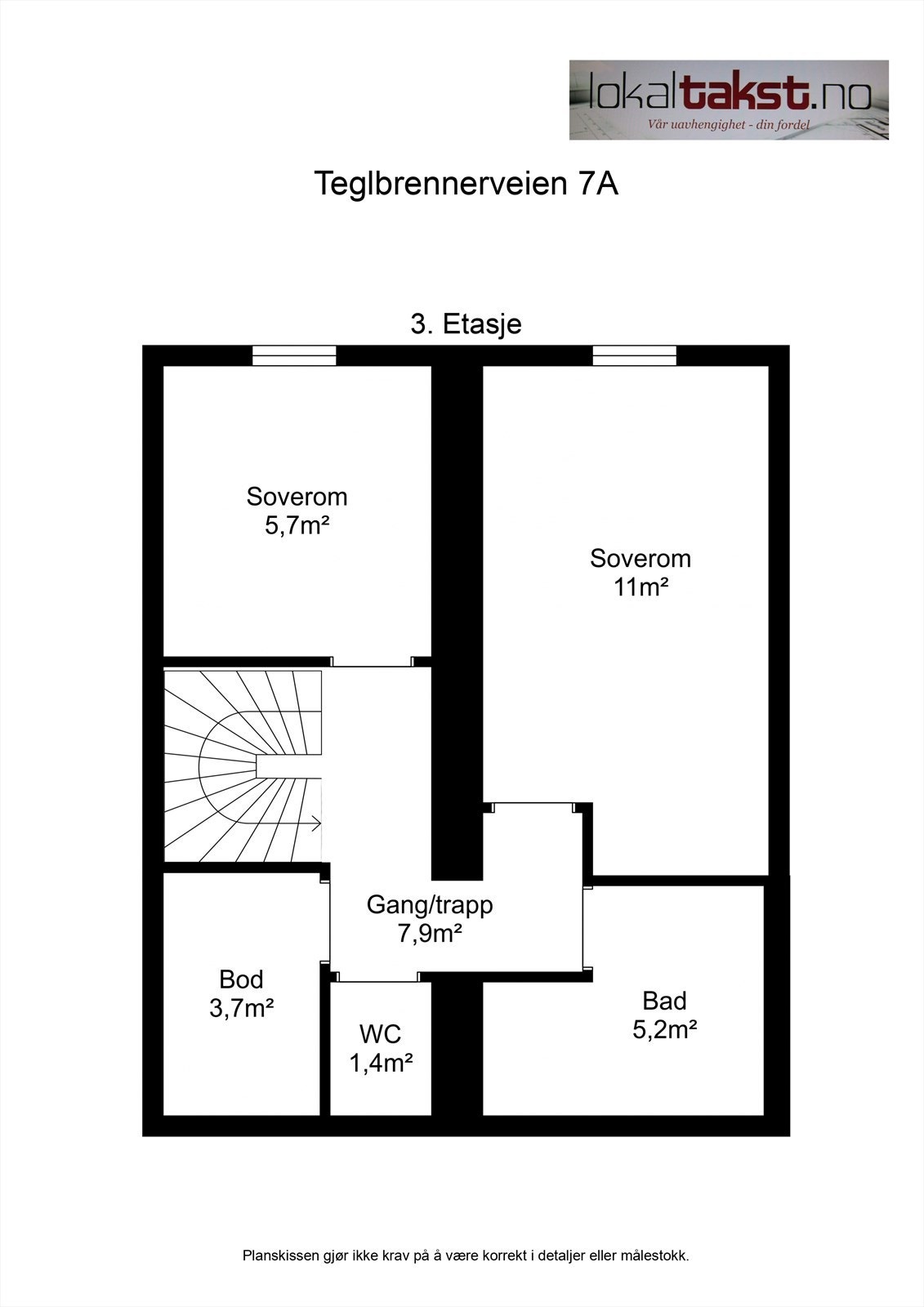Plantegning 3. etasje. Galleribilde