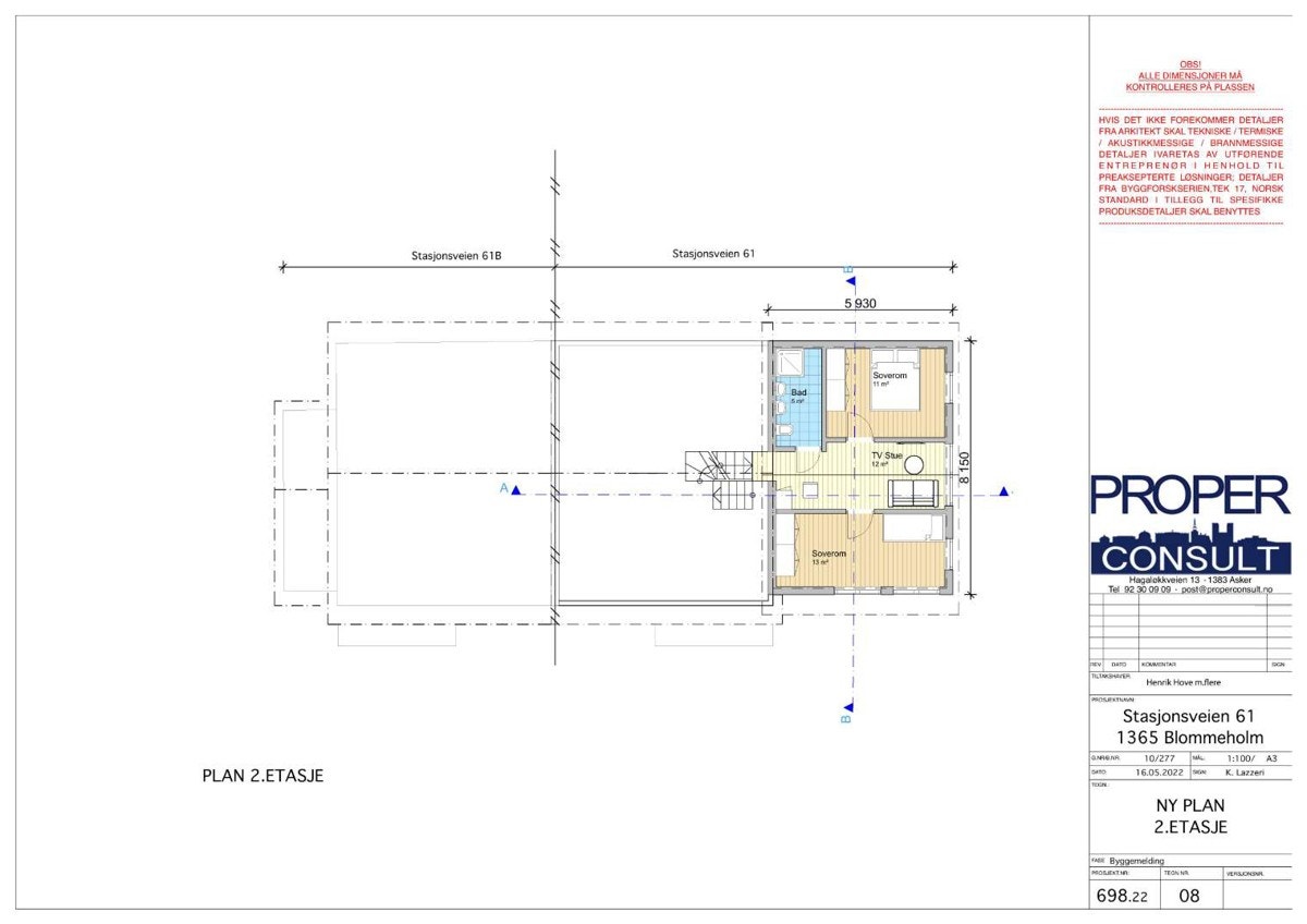 Ny plan 2. etasje - Rammetillatelse. Galleribilde