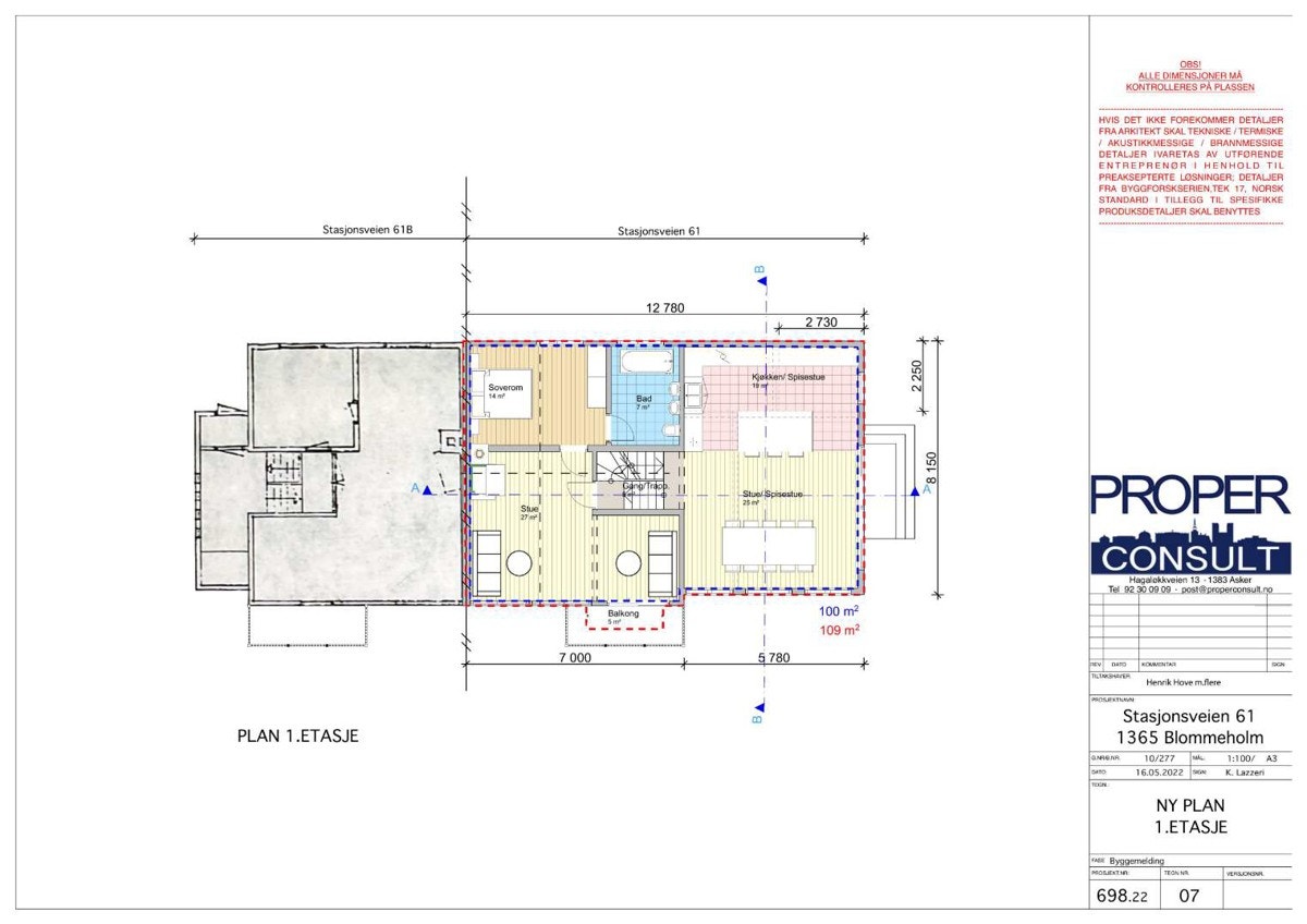 Ny plan 1. etasje - Rammetillatelse. Galleribilde