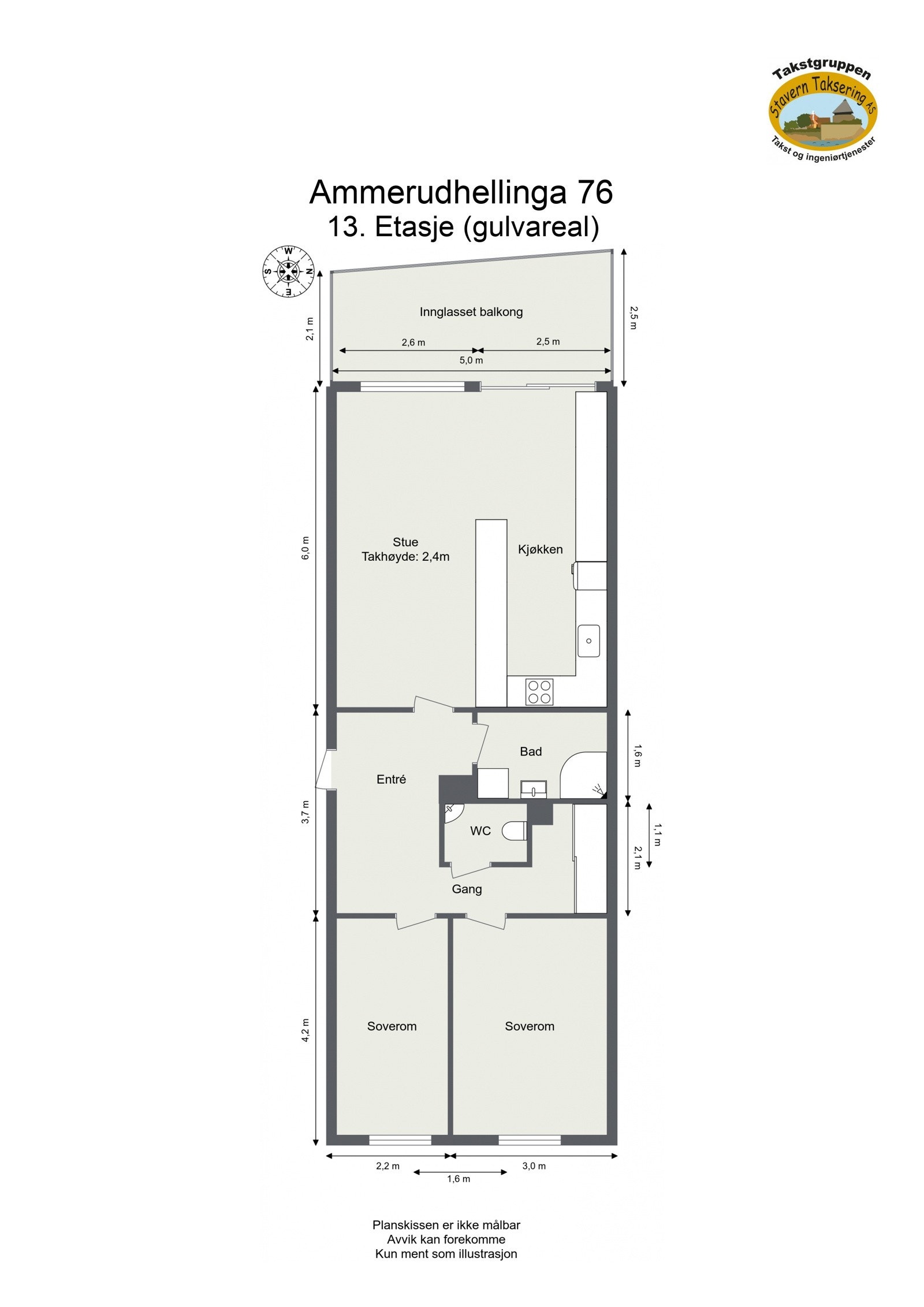 Leiligheten har en meget funksjonell og gjennomgående planløsning. Her får du to romslige soverom, separat bad/wc, stue med åpen kjøkkenløsning og en herlig innglasset balkong! Galleribilde