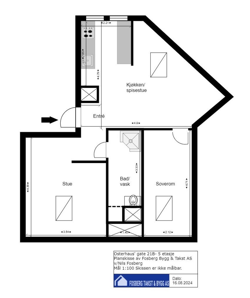 Arealsmart 3-roms loftsleilighet. I tillegg følger kjellerbod på ca. 4,2 kvm. Galleribilde