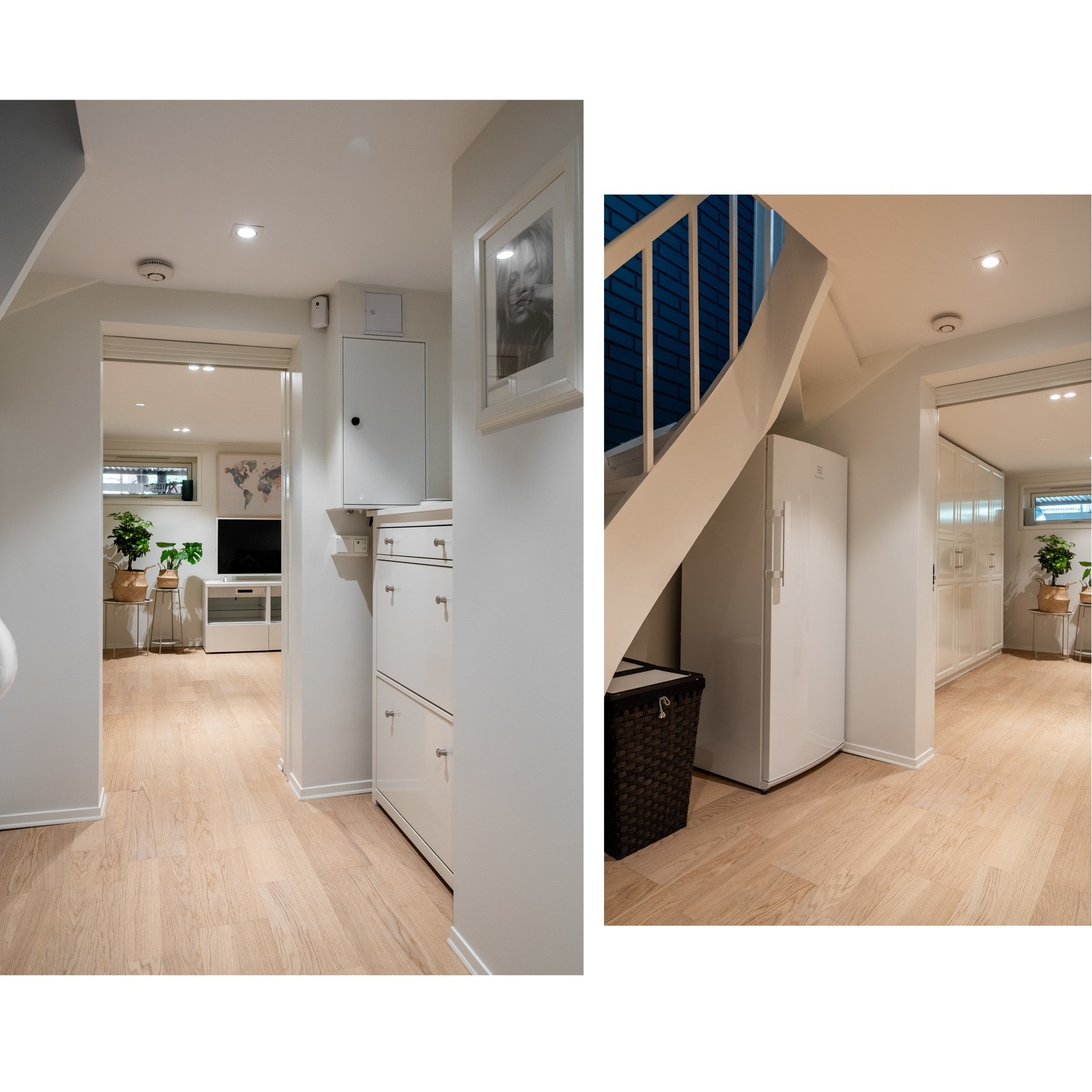 Gangen og kjellerstuen ble pusset opp i 2016. Galleribilde