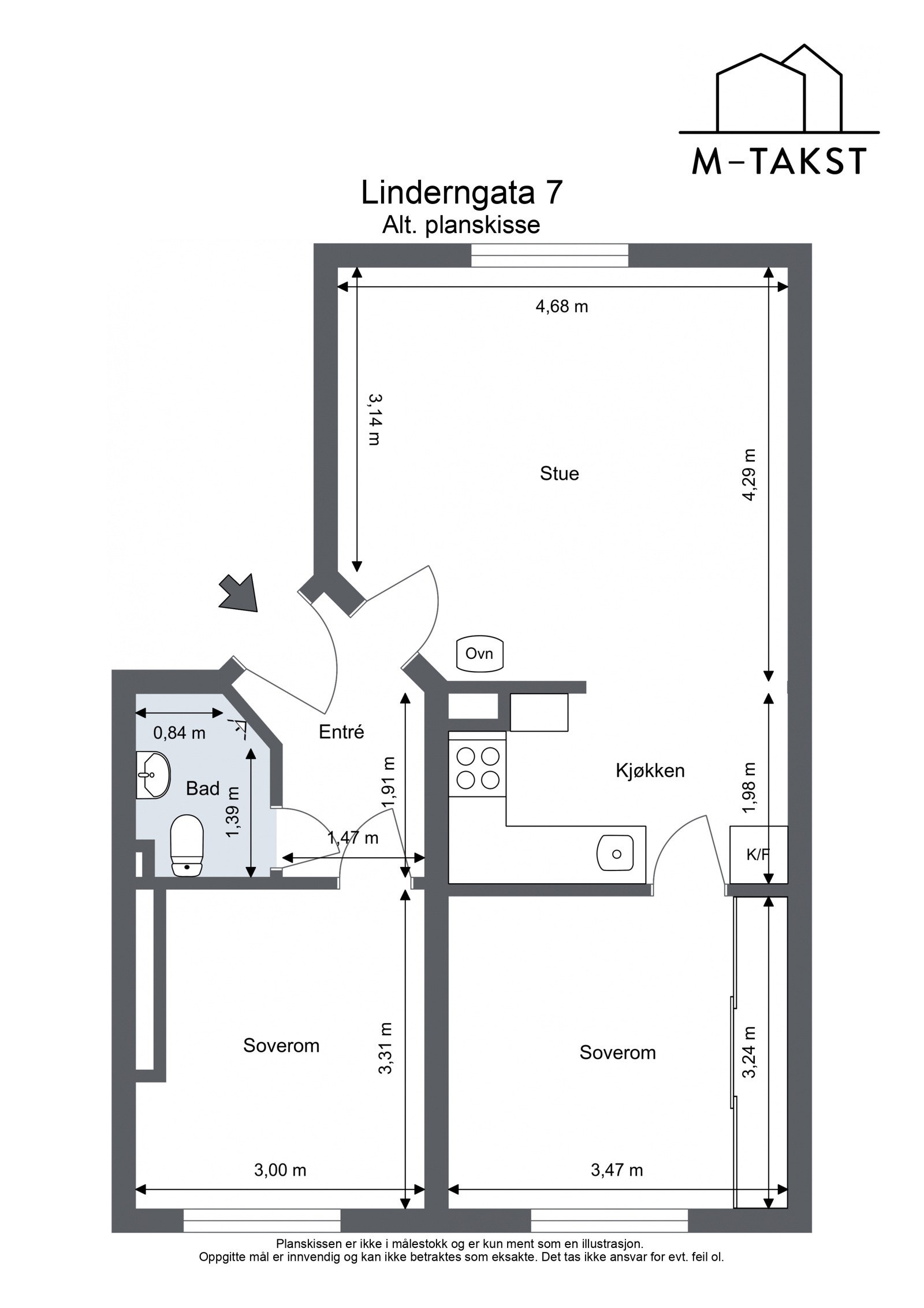 Alternativ planskisse - Linderngata 7 Galleribilde