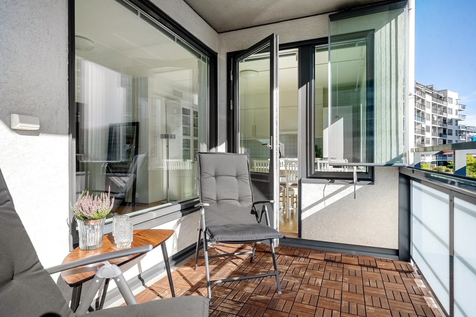 Balkongen ble innglasset i 2014. Galleribilde
