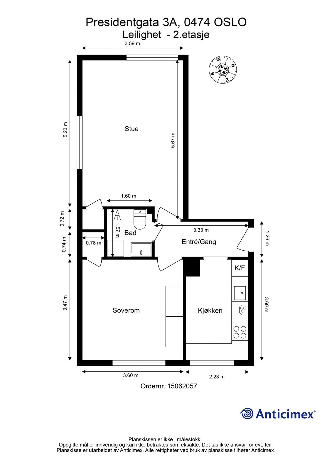 Plantegning, 2. etasje. Galleribilde