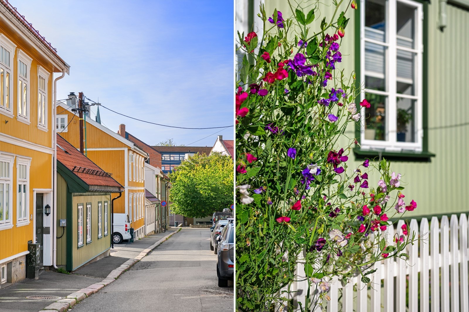 Det koselige gule trehuset ligger i en rolig enveiskjørtgate i hjertet av Rodeløkka. Galleribilde
