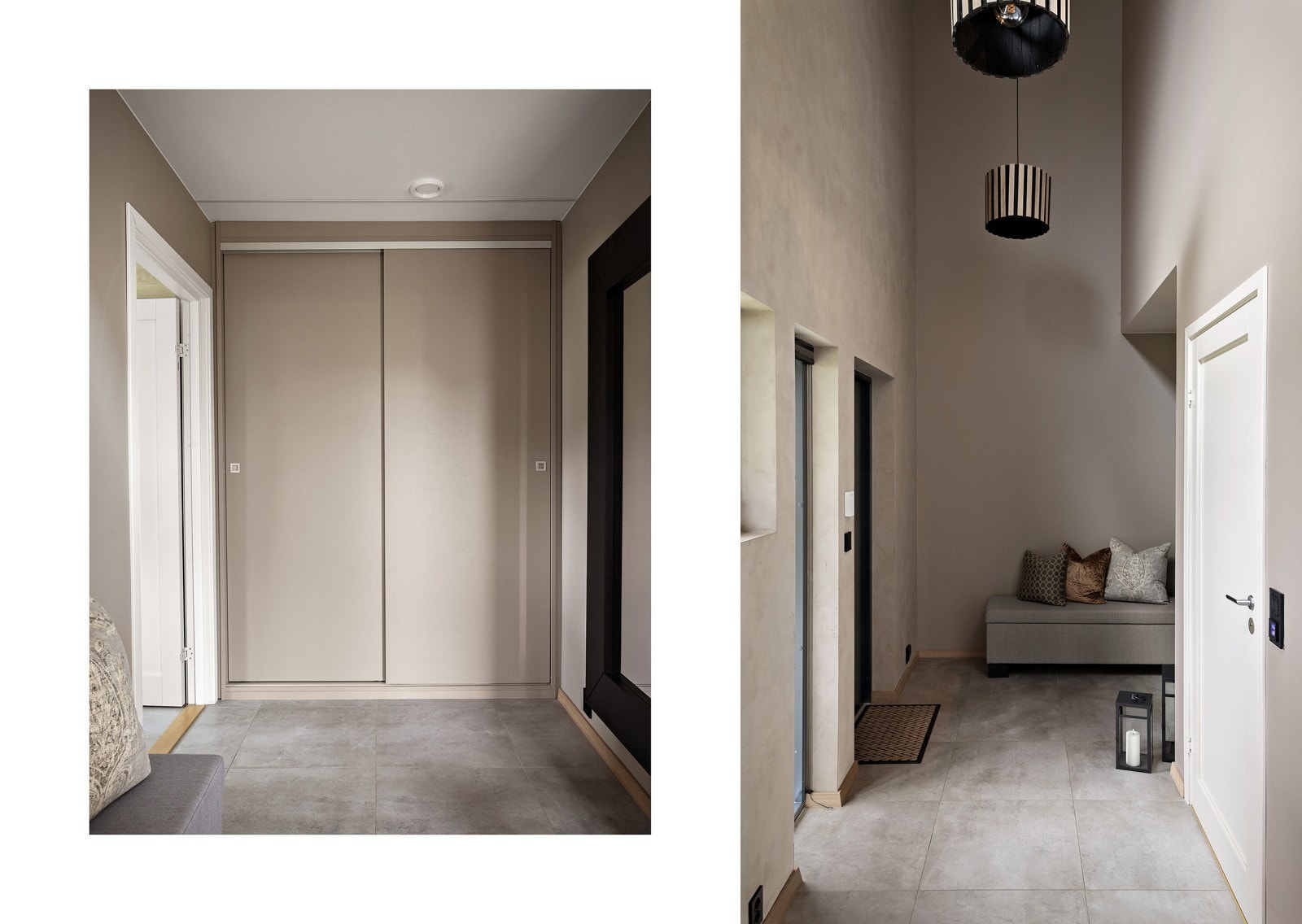 Plassbygget skyvedørsgarderobe som sklir sømløst inn i helheten. Galleribilde