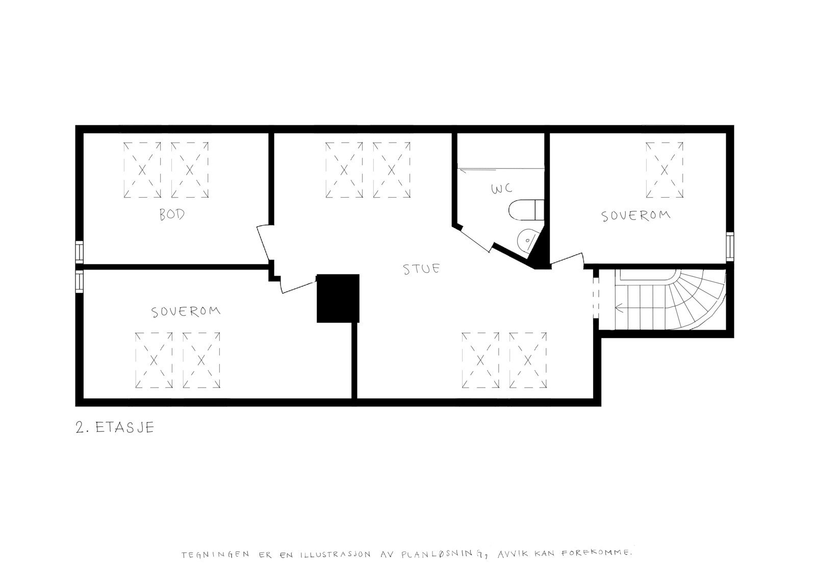 Planskisse loft Galleribilde
