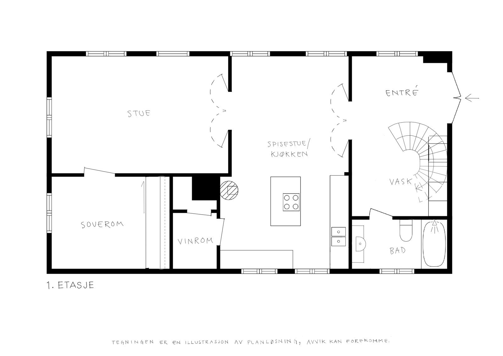 Planskisse 1. etasje Galleribilde