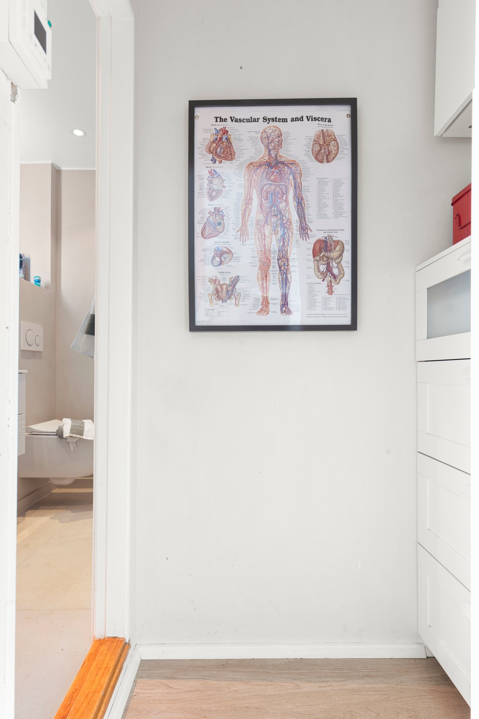 Mellomgang mellom stuen og badet, praktisk til oppbevaring. Flere andelseiere har etablert vaskemaskin på dette arealet, ellers er det et fellesvaskeri i kjelleren. Galleribilde