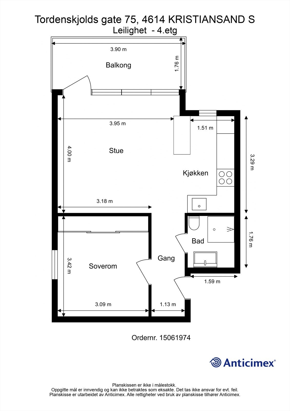 Vi starter med boligens planløsning. Galleribilde