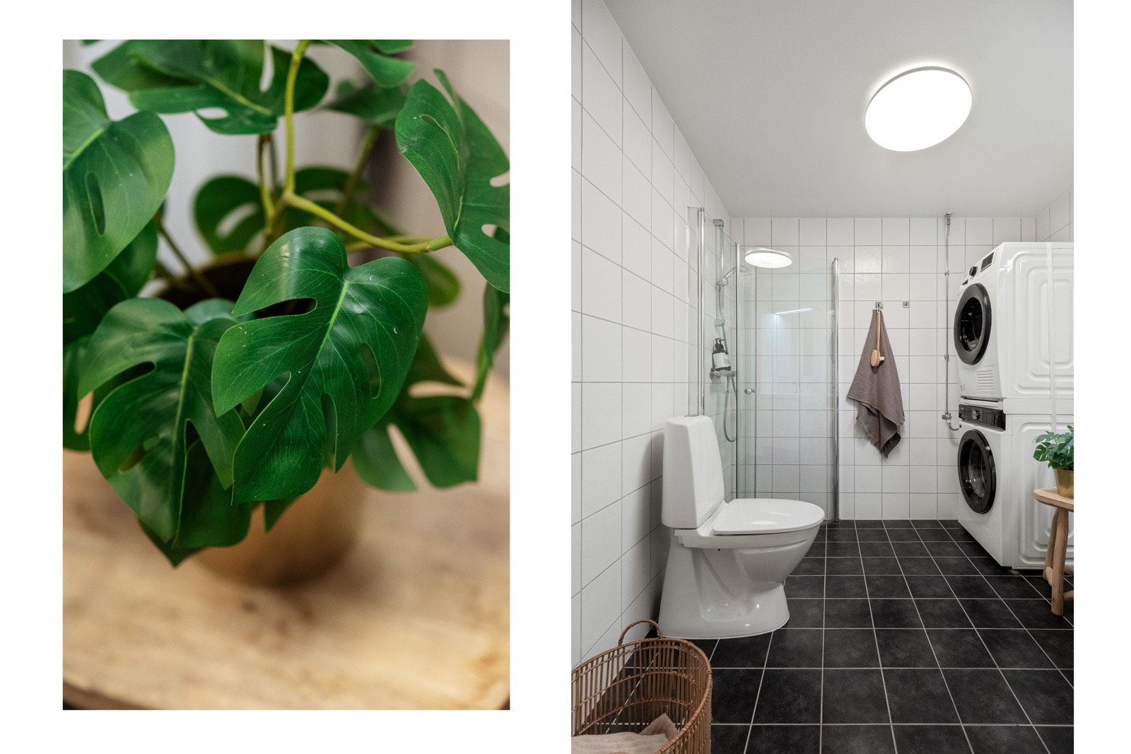 Fra entreen finner vi leilighetens baderom, renovert i regi av borettslaget i 2011. Galleribilde