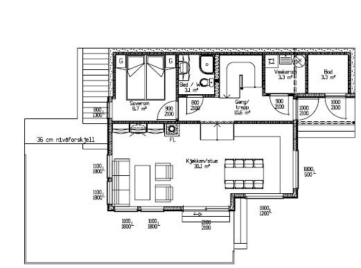 Planløsning 1. etasje Galleribilde