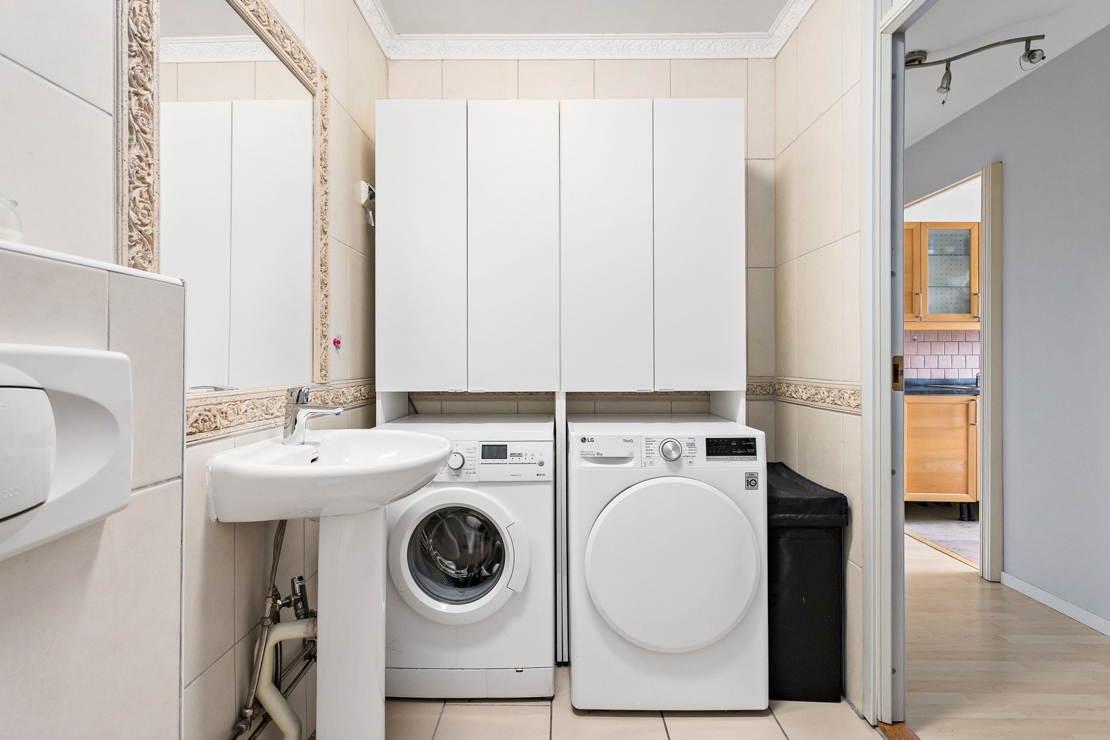 Det er opplegg for vaskemaskin og tørketrommel Galleribilde