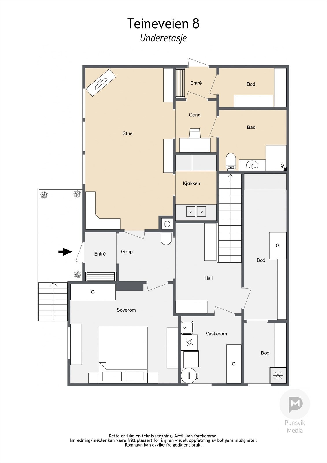 Plantegning underetasje Galleribilde