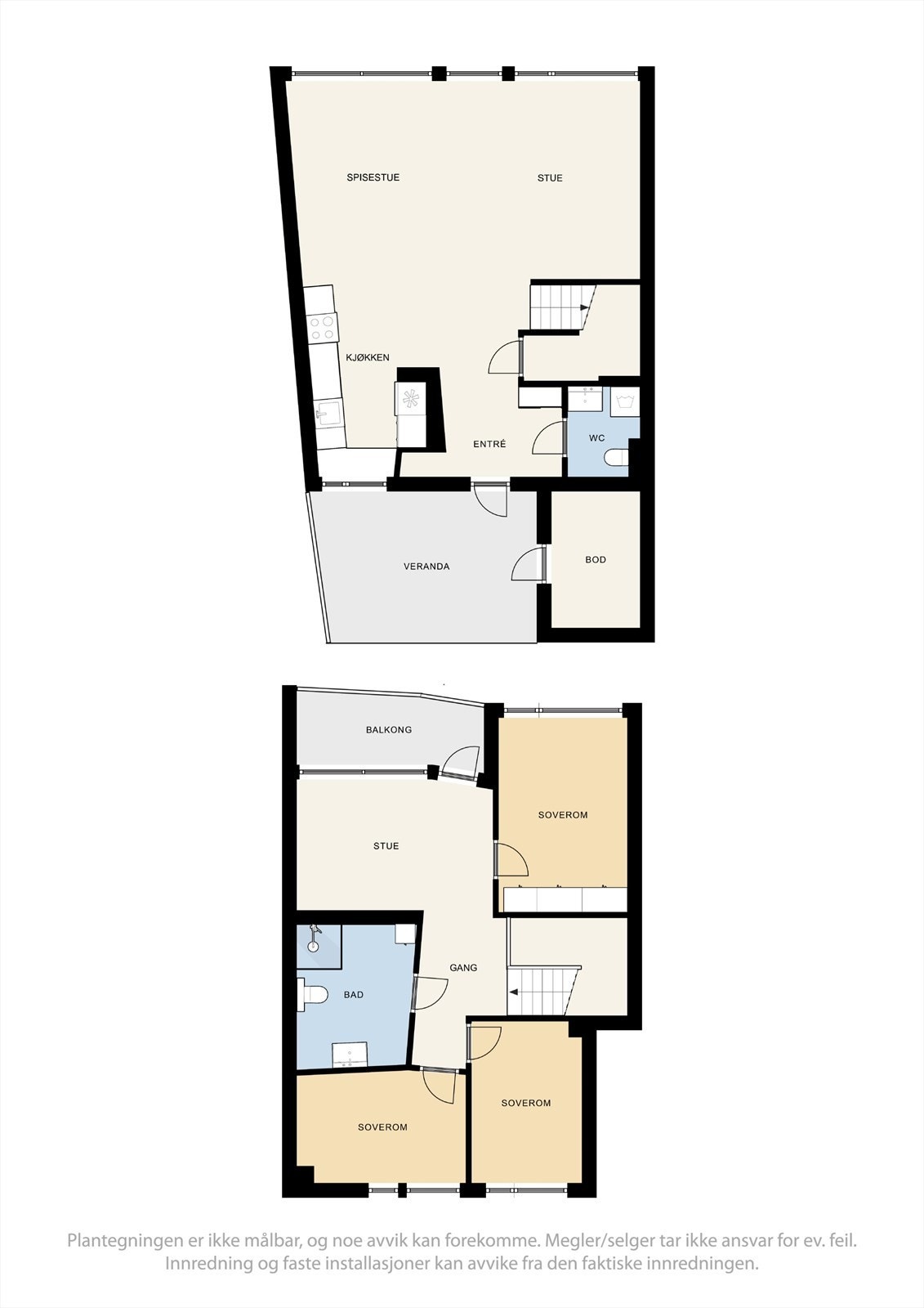 Plantegning over begge etasjene. Galleribilde