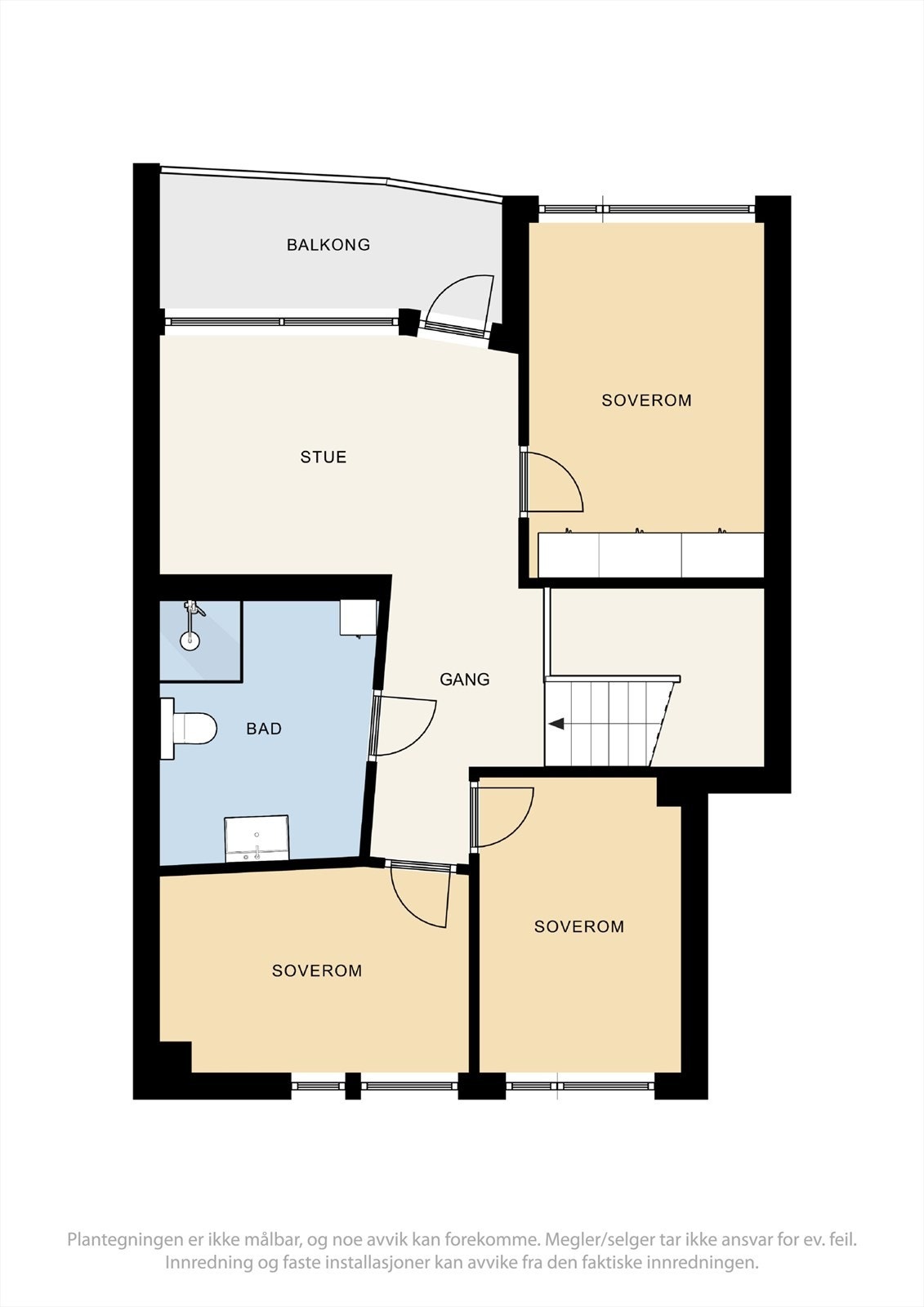 Plantegning for boligens 2.etasje. Galleribilde