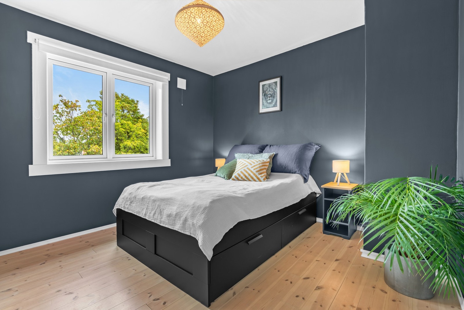 Leiligheten har et meget romslig soverom som har plass for stor dobbeltseng og hjemmekontor om ønskelig Galleribilde