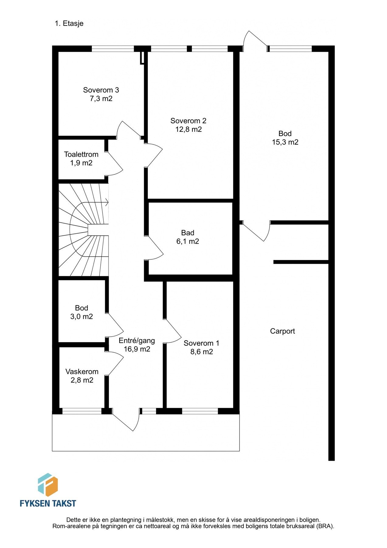 Planskisse 1. etasje. Galleribilde