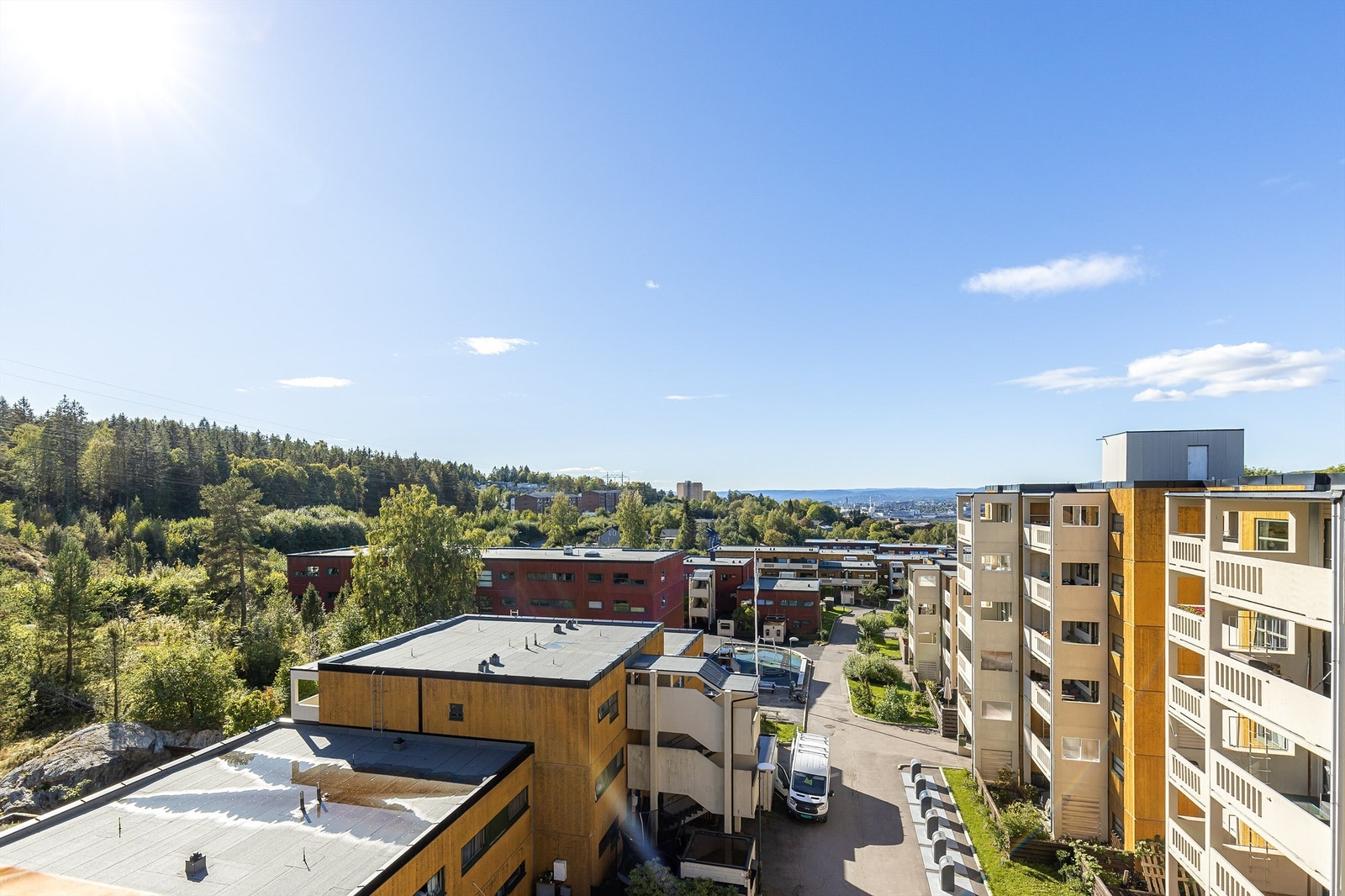 Med beliggenhet i byggets 6. etasje har man nydelig utsikt over området. Galleribilde