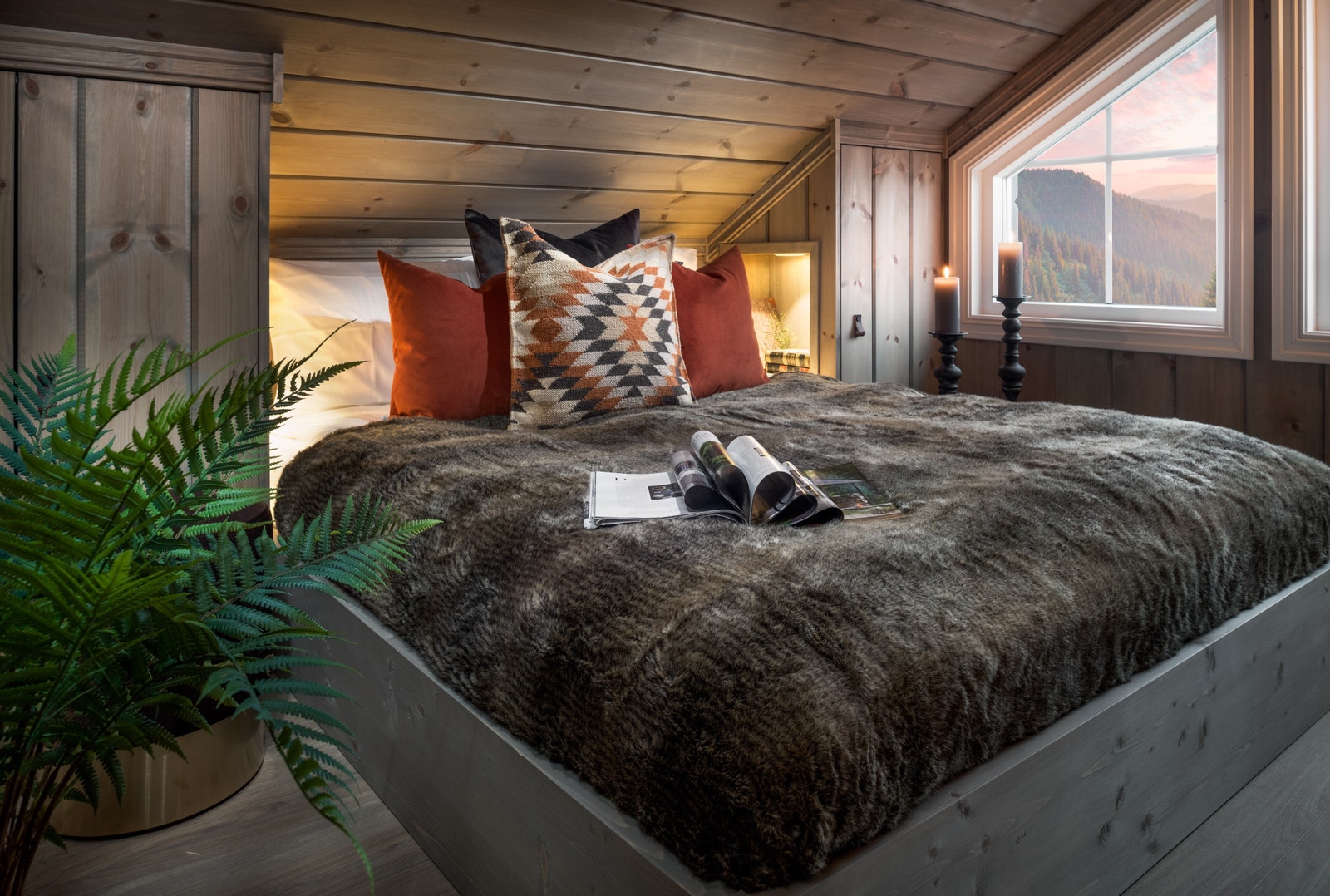 Fleksible løsninger på hems. Eksempel fra hytte i samme serie. Galleribilde