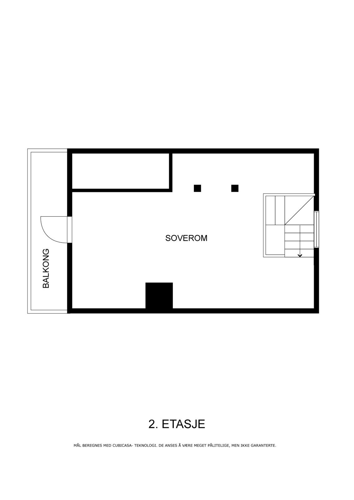 Veiledende plantegning 2. etasje - Ikke målbar Galleribilde