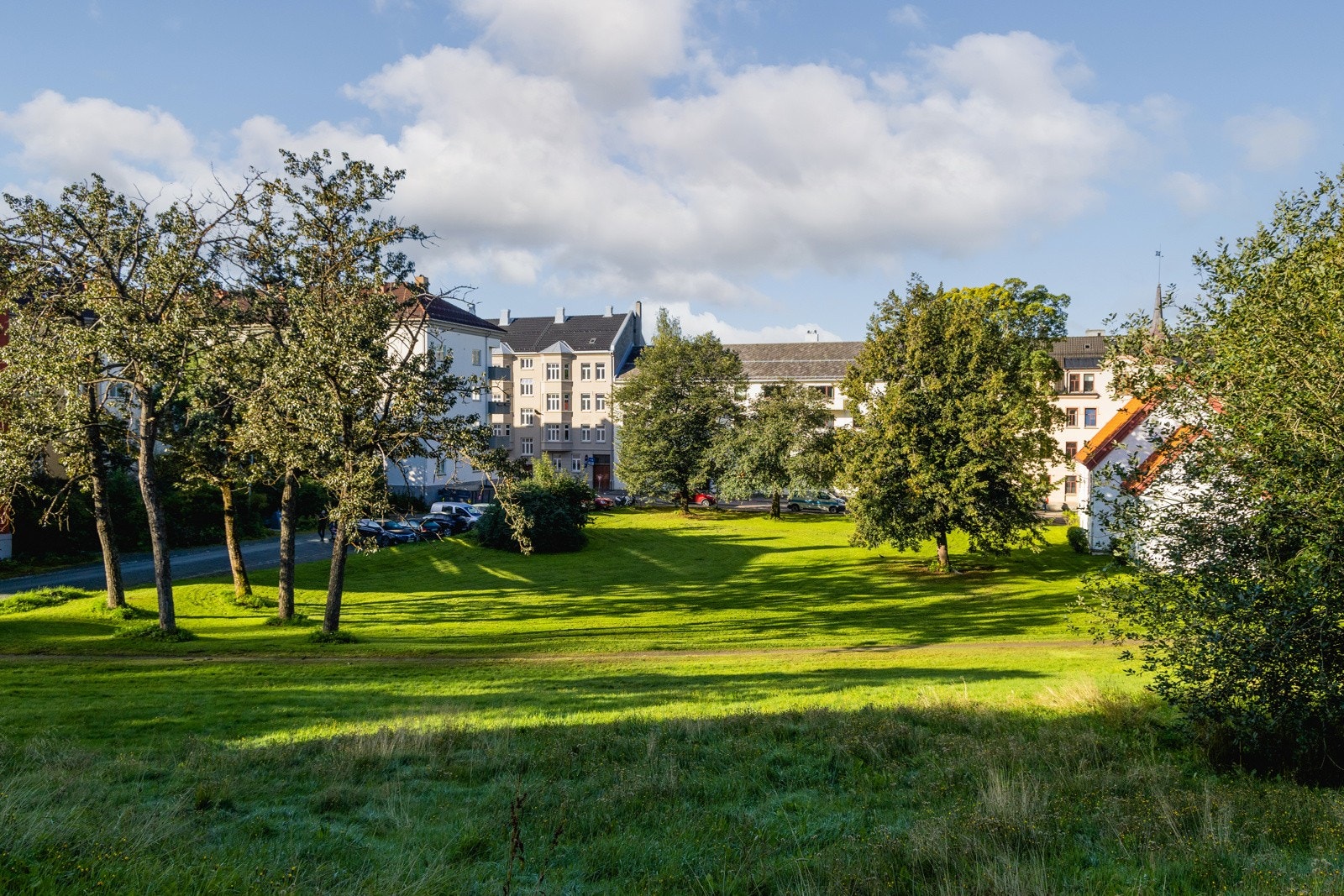 Høyskoleparken ligger rett over gata, og NTNU Gløshaugen blir omtrent som nærmeste nabo å regne. Galleribilde