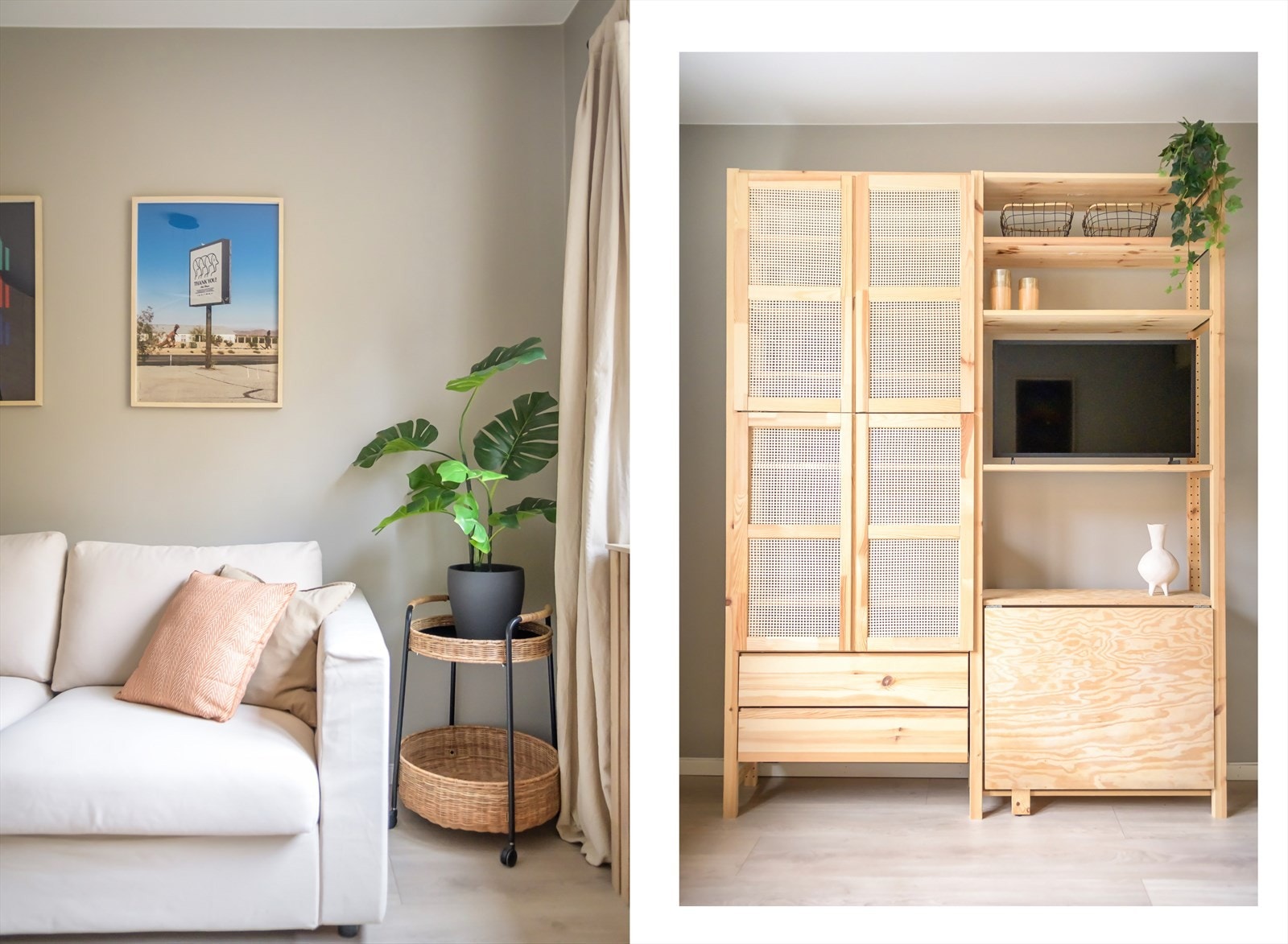 Stuen er malt i en moderne farge som passer til de fleste. Galleribilde