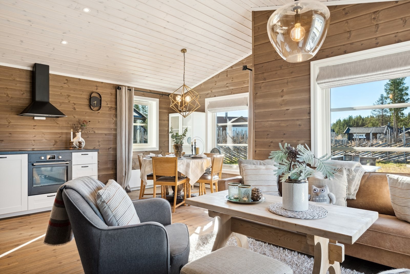 De store vindusflatene slipper inn godt med naturlig lys. Galleribilde