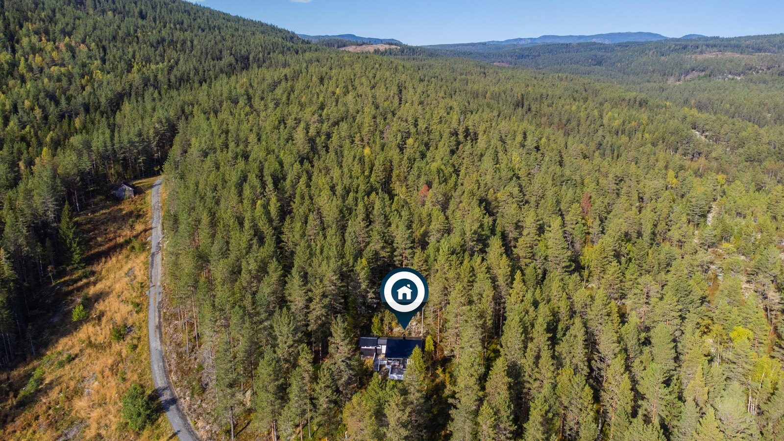 Hyttas plassering Galleribilde