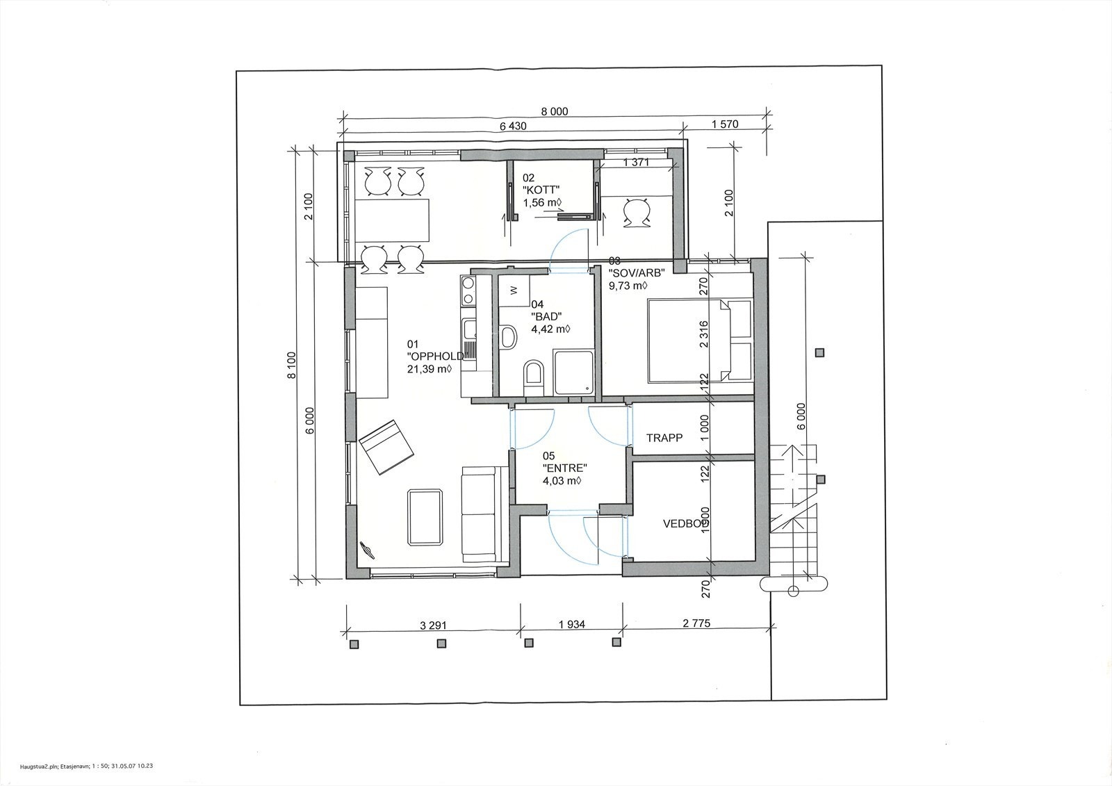 Plantegning anneks 1 etg Galleribilde