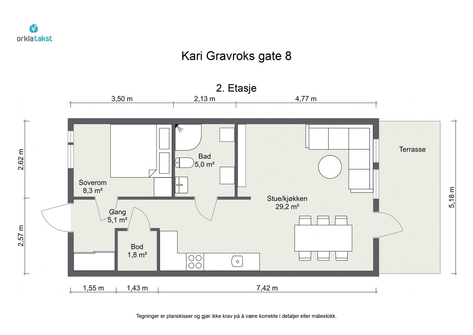 Plantegning 2. etasje Galleribilde