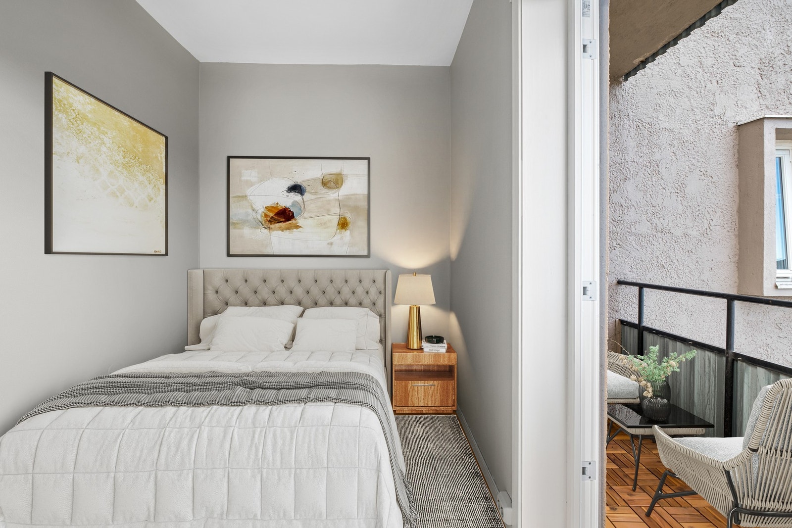 Soverom. Virtuell møblering av bildet. Galleribilde