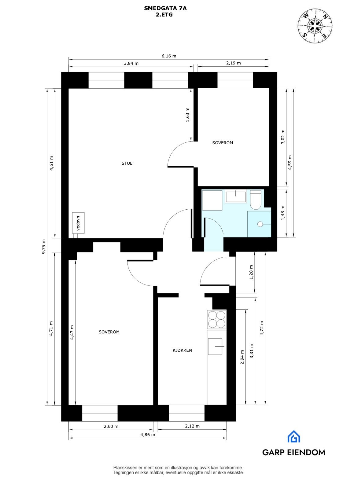 - Boligen disponerer en kjellerbod på ca. 5 m² og en loftsbod på ca. 3 m² (ca. 5 m² gulvareal) - Galleribilde